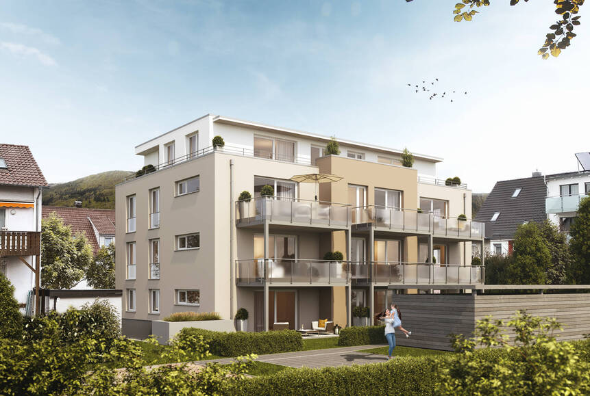 Neubau mit Gartenanlage im Wohnprojekt Ermstal Living in Dettingen an der Erms